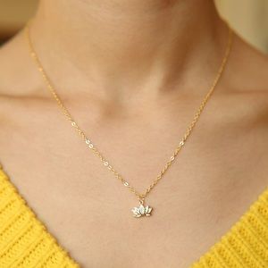 Gold lotus necklace